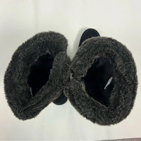 Lands' End Sophia Tall Winter Snow Boots Size 8.5 Faux Fur Suede Cold Weather - Picture 7 of 11